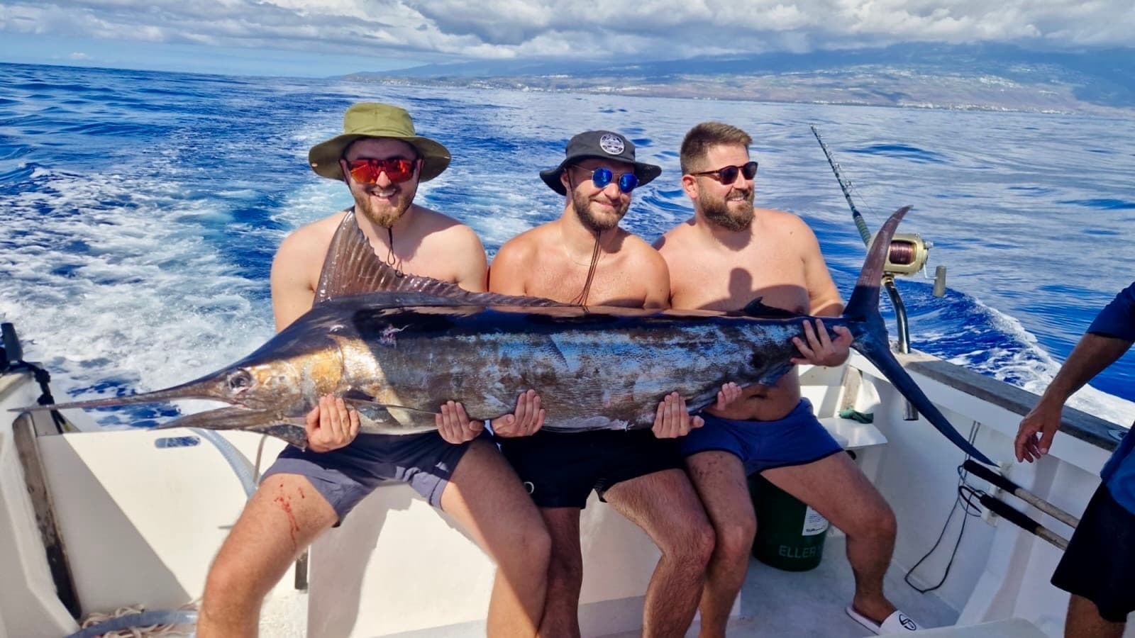 Marlin bleu à bord du Calypso avec l'équipe Réunion Pêche Pei