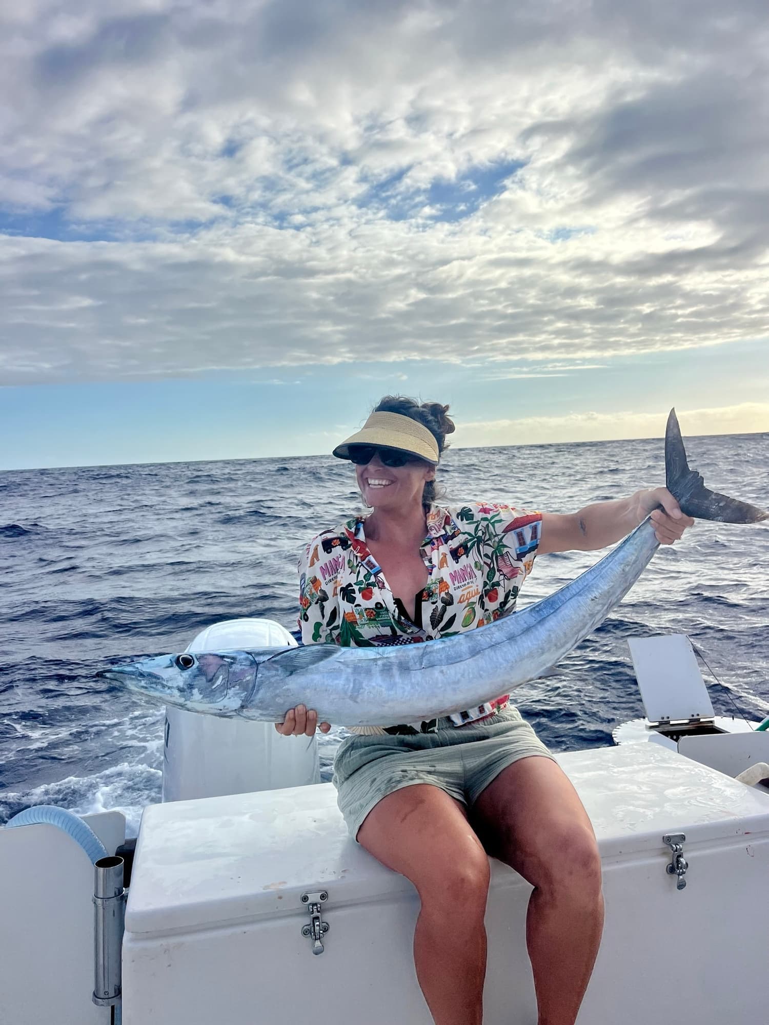 Wahoo ramené à bord lors d’une sortie au large de Saint-Gilles